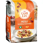 Müsli Tranbär & pumpafrön 750g ICA Gott Liv