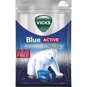 Halstablett Blue Active Strong sockerfri 72g Vicks