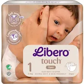 Blöjor Touch Storlek 1 2-5kg Miljömärkt 22-p Libero