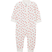 Babypyjamas vit med hjärtan strl 68 ICA I love eco