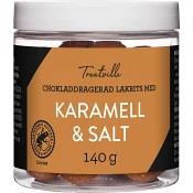 Lakritskulor Chokladdragerad lakrits-karamell 140g Treatville