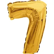 Folieballong Nr 7 Guld Happy Party