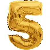Folieballong Nr 5 Guld Happy Party