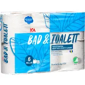 Bad & Toalett Toalettpapper 6-p Miljömärkt ICA