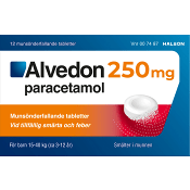 Alvedon Barn 3-12 år Munsönderfallande tablett 250mg 12-p