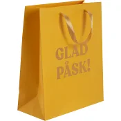 Presentpåse Glad Påsk Guld 19x22cm