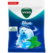 Halstablett Blue Extra Strong sockerfri 72g Vicks