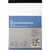 Anteckningsblock A5 2p linjerat ICA Home