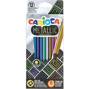 Träfärgpennor Metallic 12-p Carioca