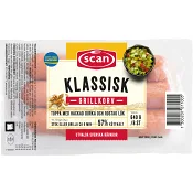 Grillkorv Klassisk 57% Kötthalt 640g Scan