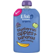 Blåbär, äpple, banan & vaniljpuré Eko 4m Ellas Kitchen
