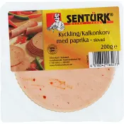 Kyckling Kalkonkorv med paprika skivad 200g Sentürk