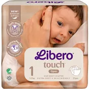 Blöjor Touch Storlek 1 2-5kg Miljömärkt 22-p Libero