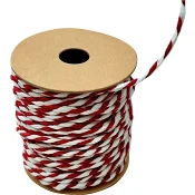 Paketsnöre papper röd/vit 10 m