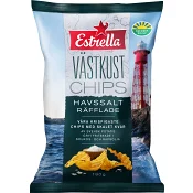 Västkustchips Havssalt Räfflade 180g Estrella