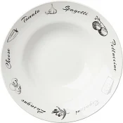Djup tallrik 26,5cm vit med text ICA