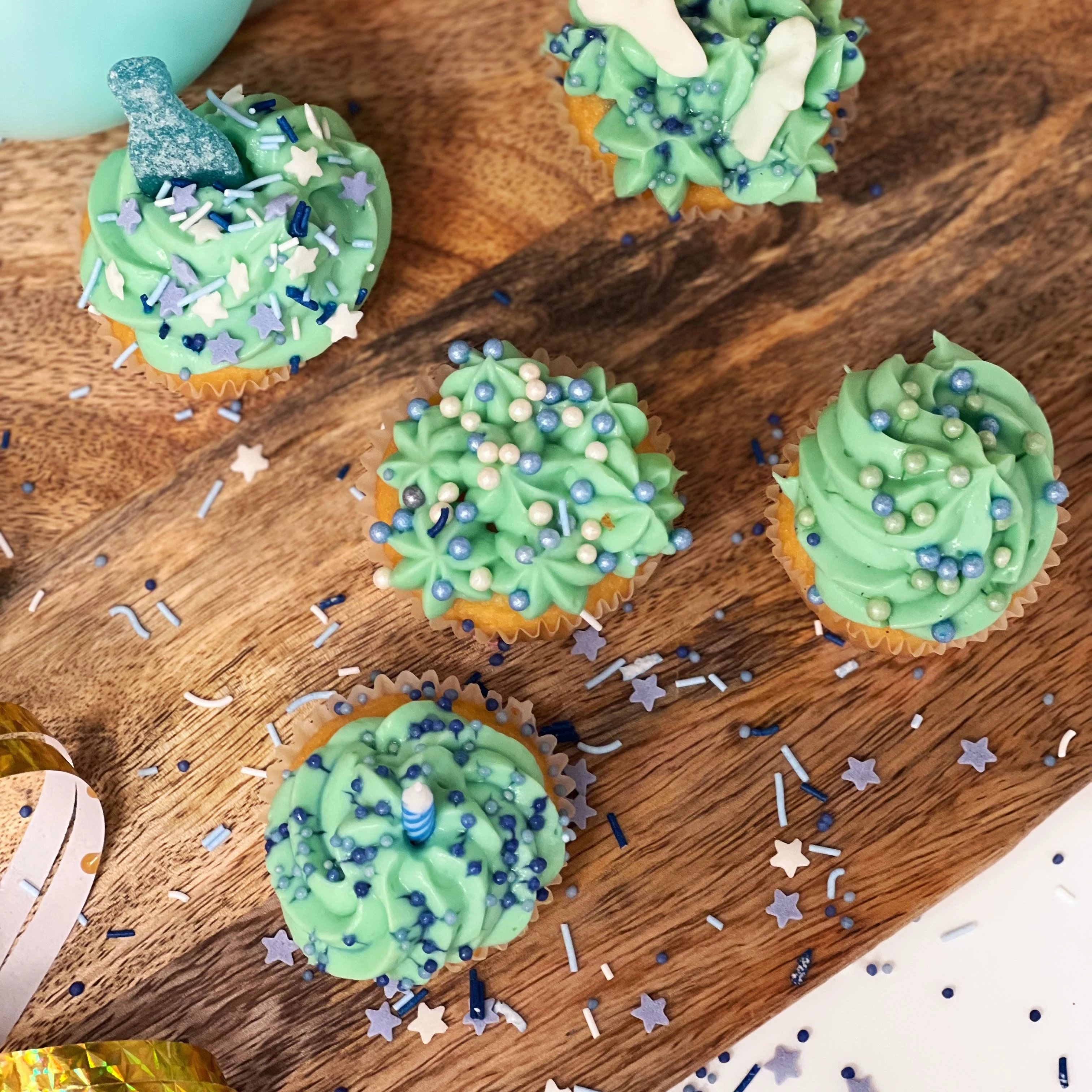 Mini cupcake Blå