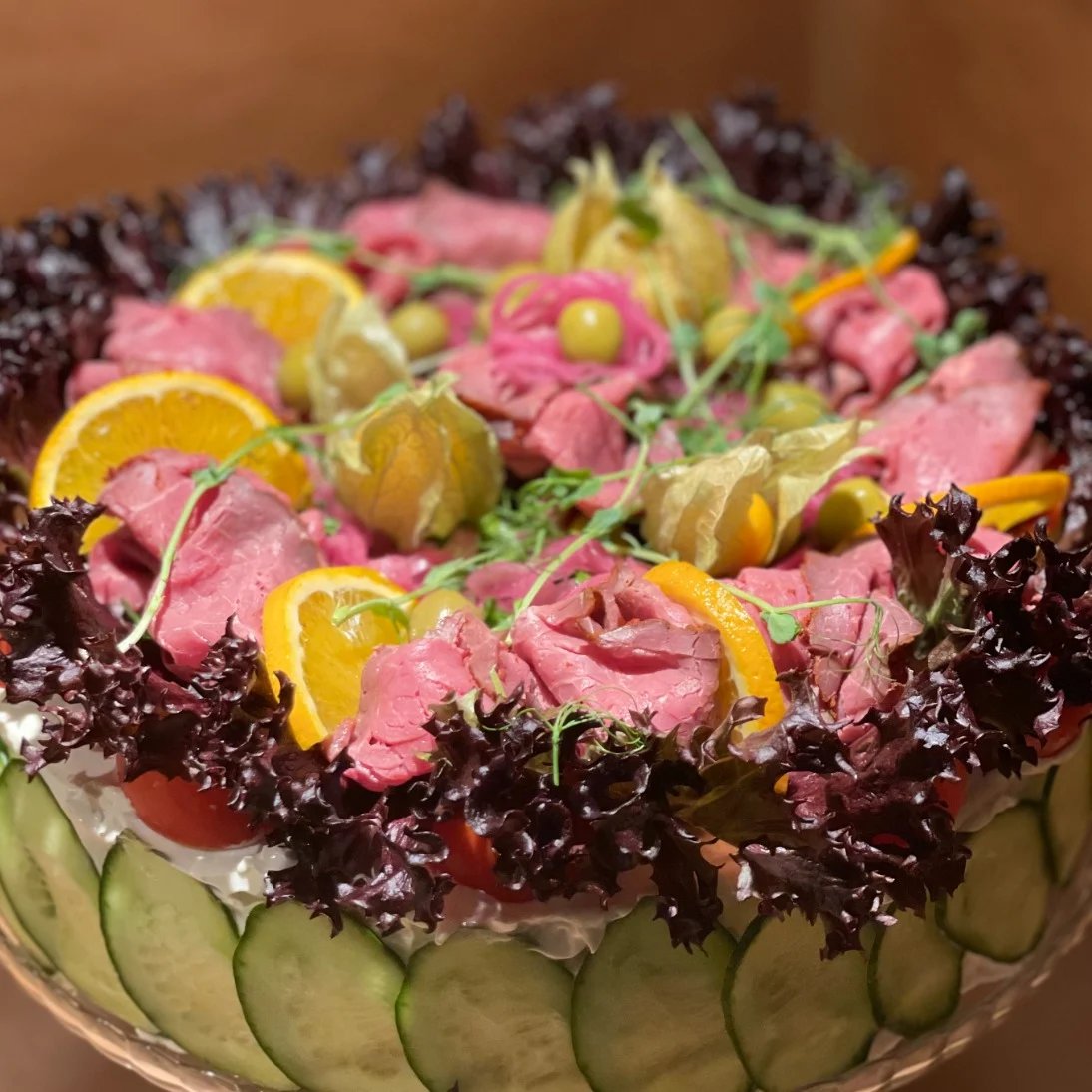 Smörgåstårta med rostbiff