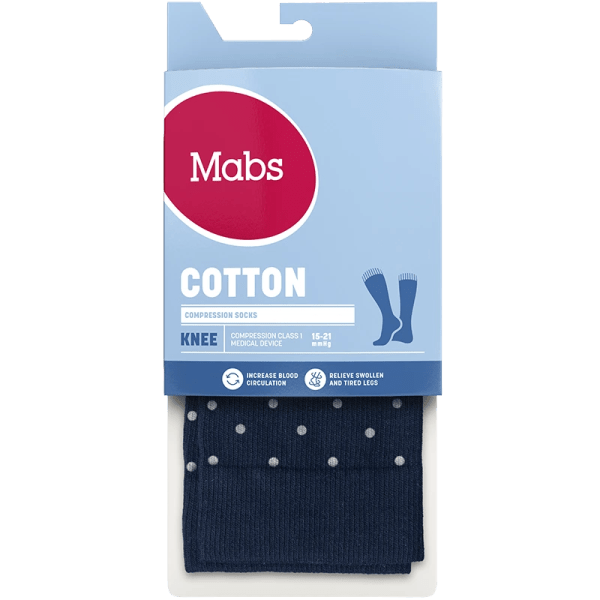 Mabs Cotton Knee Navy Dotted L
