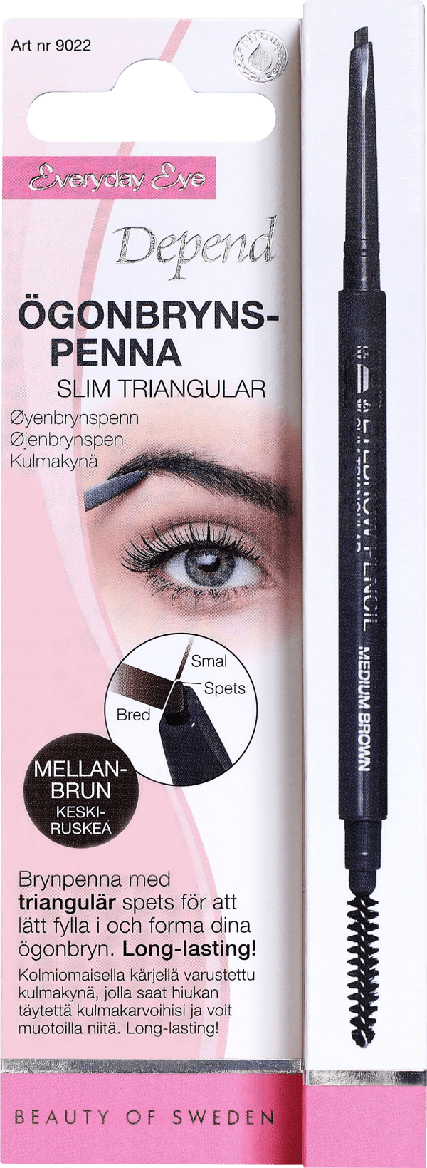 Depend Ögonbrynspenna Slim Triangel Mellanbrun