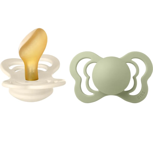BIBS Couture Latex Ivory/Sage 2-pack Size 2