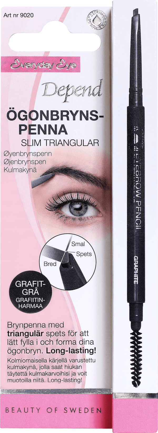 Depend Ögonbrynspenna Slim Triangel Grafitgrå