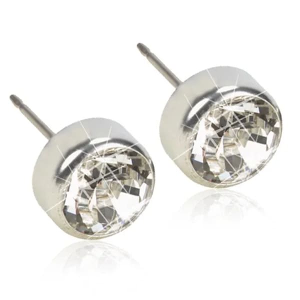 Blomdahl Örhängen Bezel Crystal Silver 6 mm