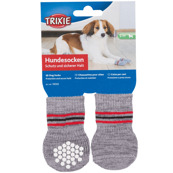 Trixie Hundsock 2-pack Non-slip Grå XL