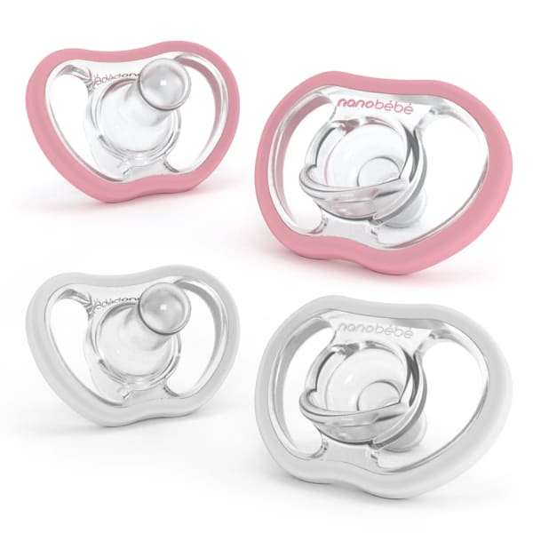 Nanobébé Active Flexy Napp Silikon 4 st Rosa
