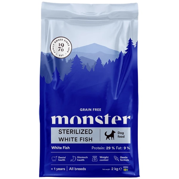 Monster Dog Grain Free Sterilized White Fish 2 kg