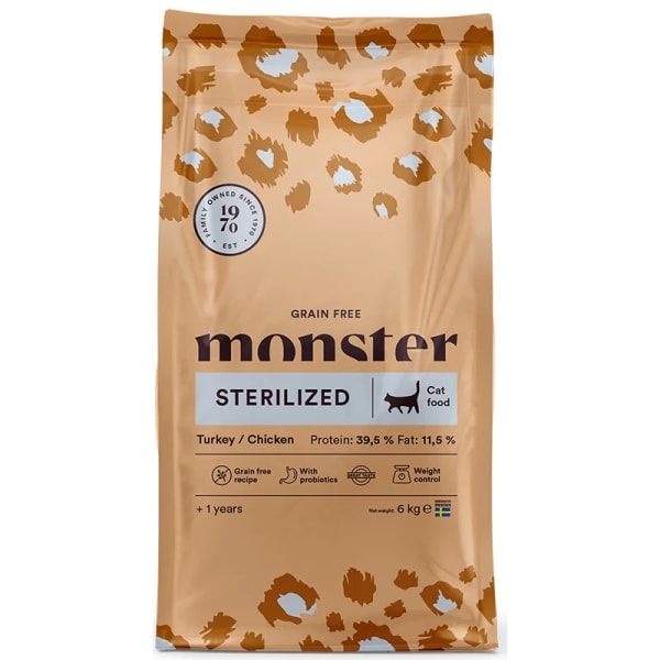 Monster Cat Grain Free Sterilized Turkey/Chicken 6 kg