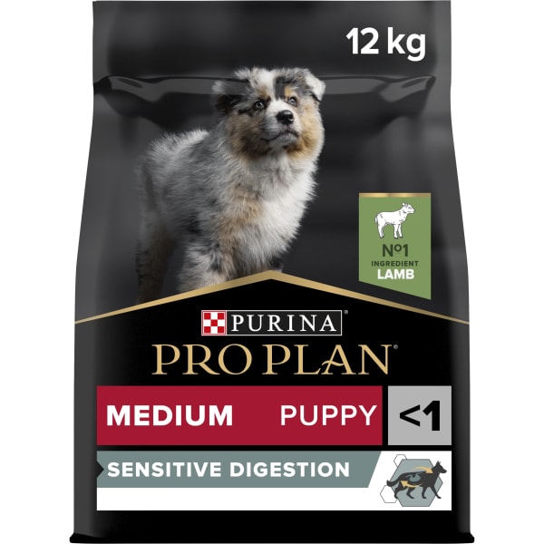 PURINA PRO PLAN Medium Puppy Sensitive Digestion Lamm Torrfoder Hund 12 kg