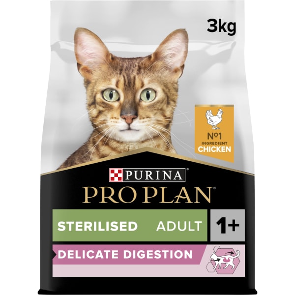 PURINA PRO PLAN Sterilised Delicate Digestion Chicken Adult 1+ Torrfoder Katt 3 kg