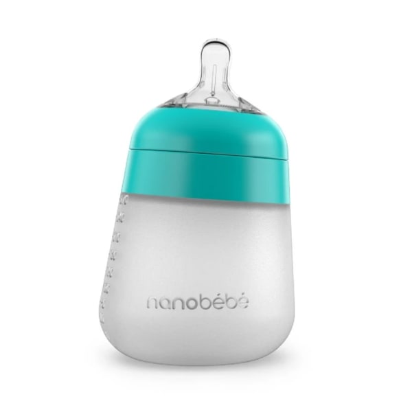 Nanobébé Flexy silikonflaska Anti-kolik 270 ml Turkos