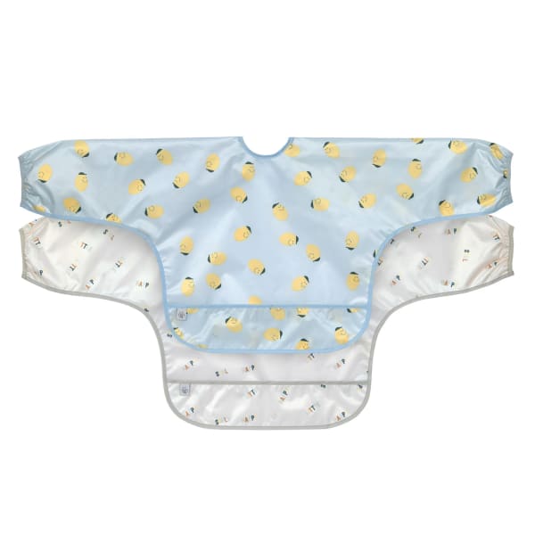 LÄSSIG Long Sleeve Bib Happy Fruits 2 st Lemon