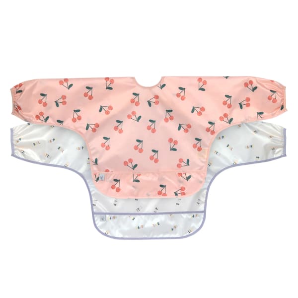 LÄSSIG Long Sleeve Bib Happy Fruits 2 st Cherry
