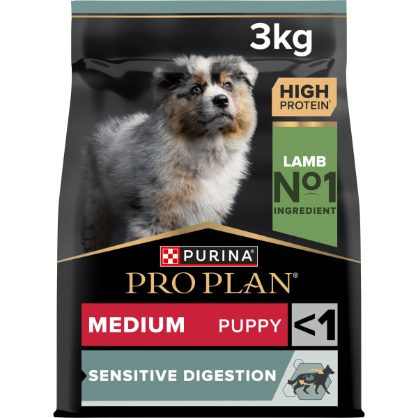 PURINA PRO PLAN Medium Puppy Sensitive Digestion Lamm Torrfoder Hund 3 kg