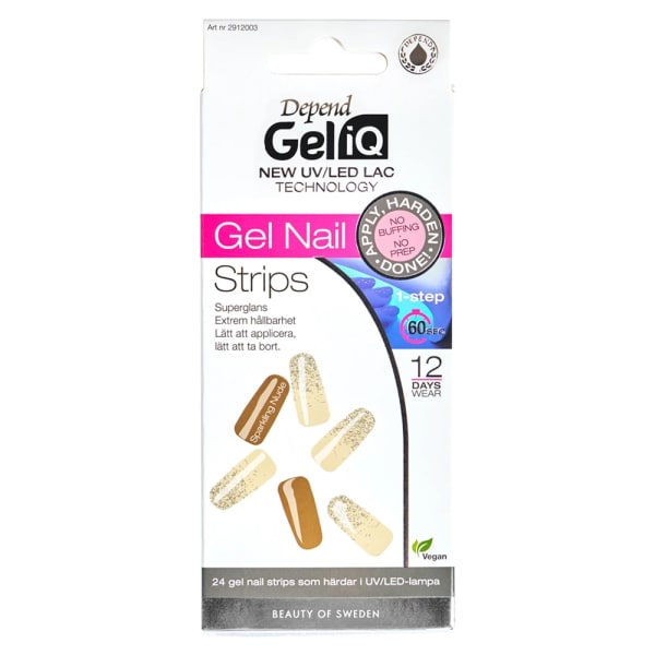 Depend Gel iQ Gel Nail Strips 24 st Sparkling Nude
