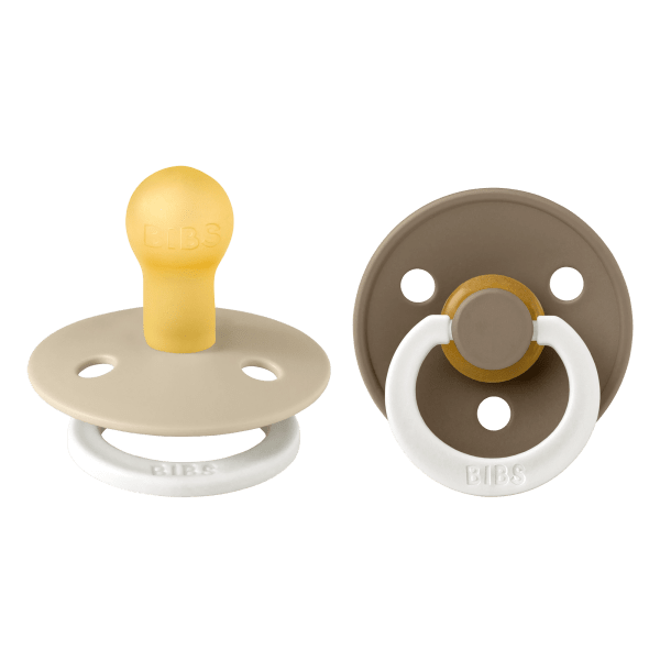 BIBS Pacifier Colour Latex Vanilla Glow/Dark Oak Glow 2-pack Size 1