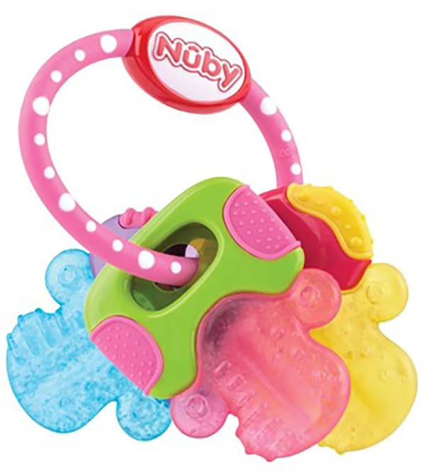 Nuby IcyBite Teether Keys Bitleksak 3 mån+ Rosa/Blå