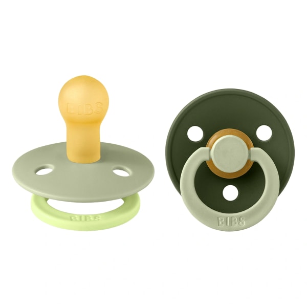 BIBS Pacifier Studio Colour Fusion Latex Sage Hunter Green Mix 2 pack Size 1