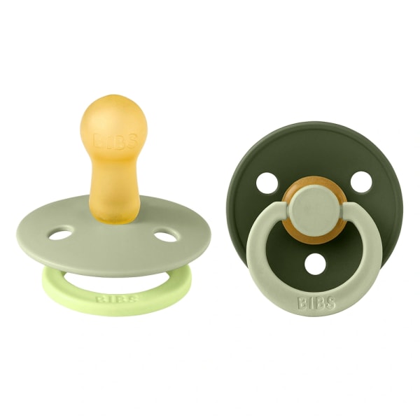 BIBS Pacifier Studio Colour Fusion Latex Sage Hunter Green Mix 2 pack Size 2