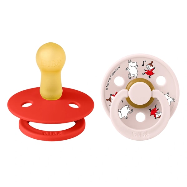BIBS x Moomin Pacifier Colour Dancing Latex Candy Apple Mix 2 pack Size 2