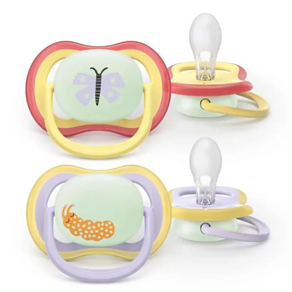 Avent Ultra Air Napp Natt 0-6 mån 2-pack Gul