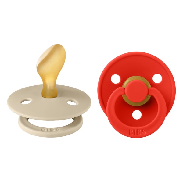 BIBS Pacifier Colour Anatomical Latex Vanilla/Candy Apple 2-pack Size 2