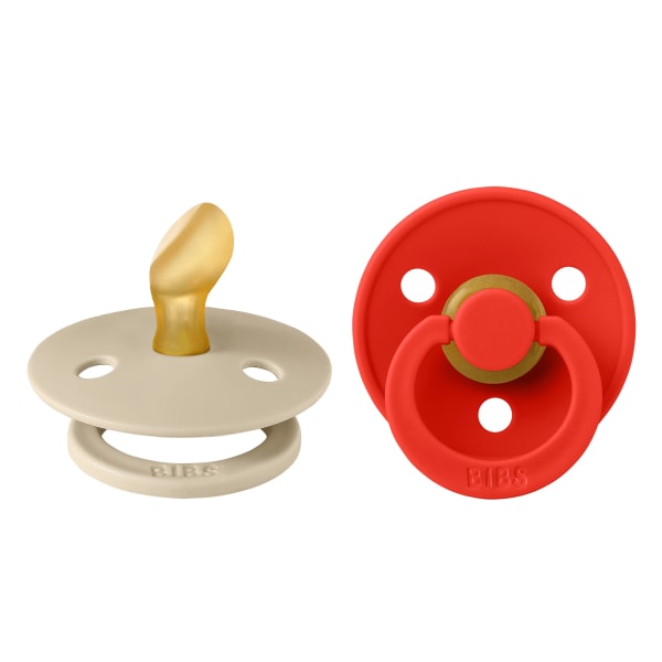 BIBS Pacifier Colour Anatomical Latex Vanilla/Candy Apple 2-pack Size 1