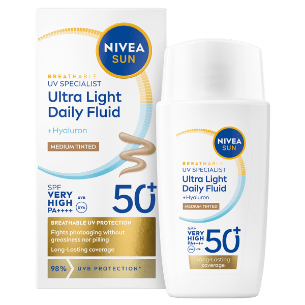 Nivea Sun UV Face Ultra Light Daily Fluid SPF 50+, 40 ml Medium
