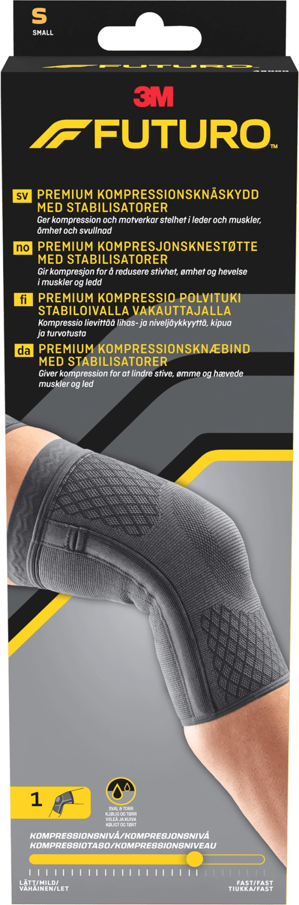 Futuro Premium Kompressionsknäskydd med stabilisatorer S