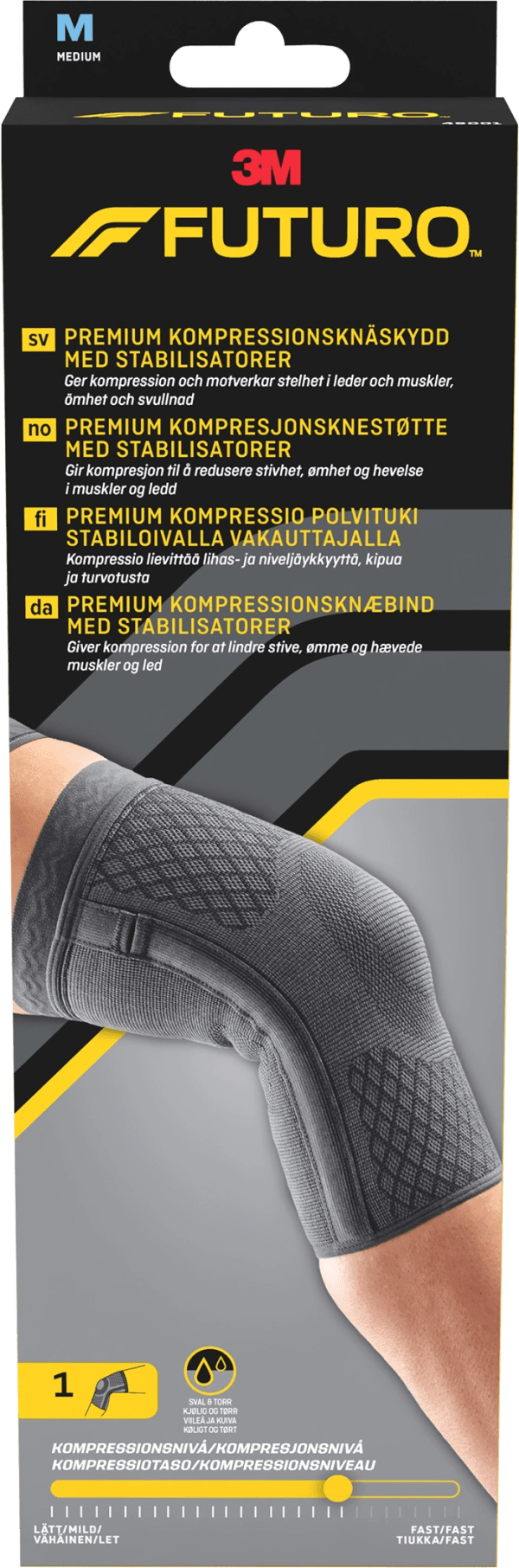 Futuro Premium Kompressionsknäskydd med stabilisatorer M