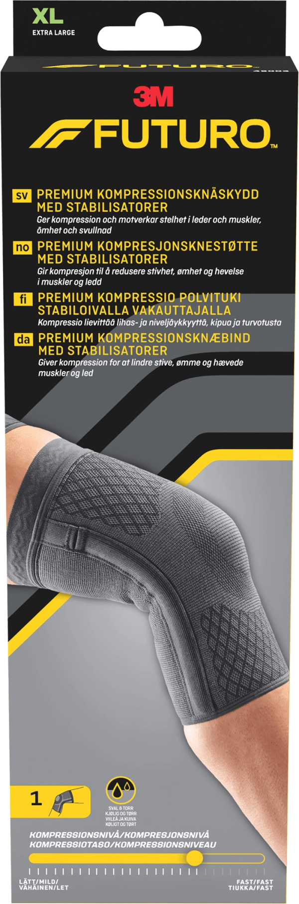 Futuro Premium Kompressionsknäskydd med stabilisatorer XL